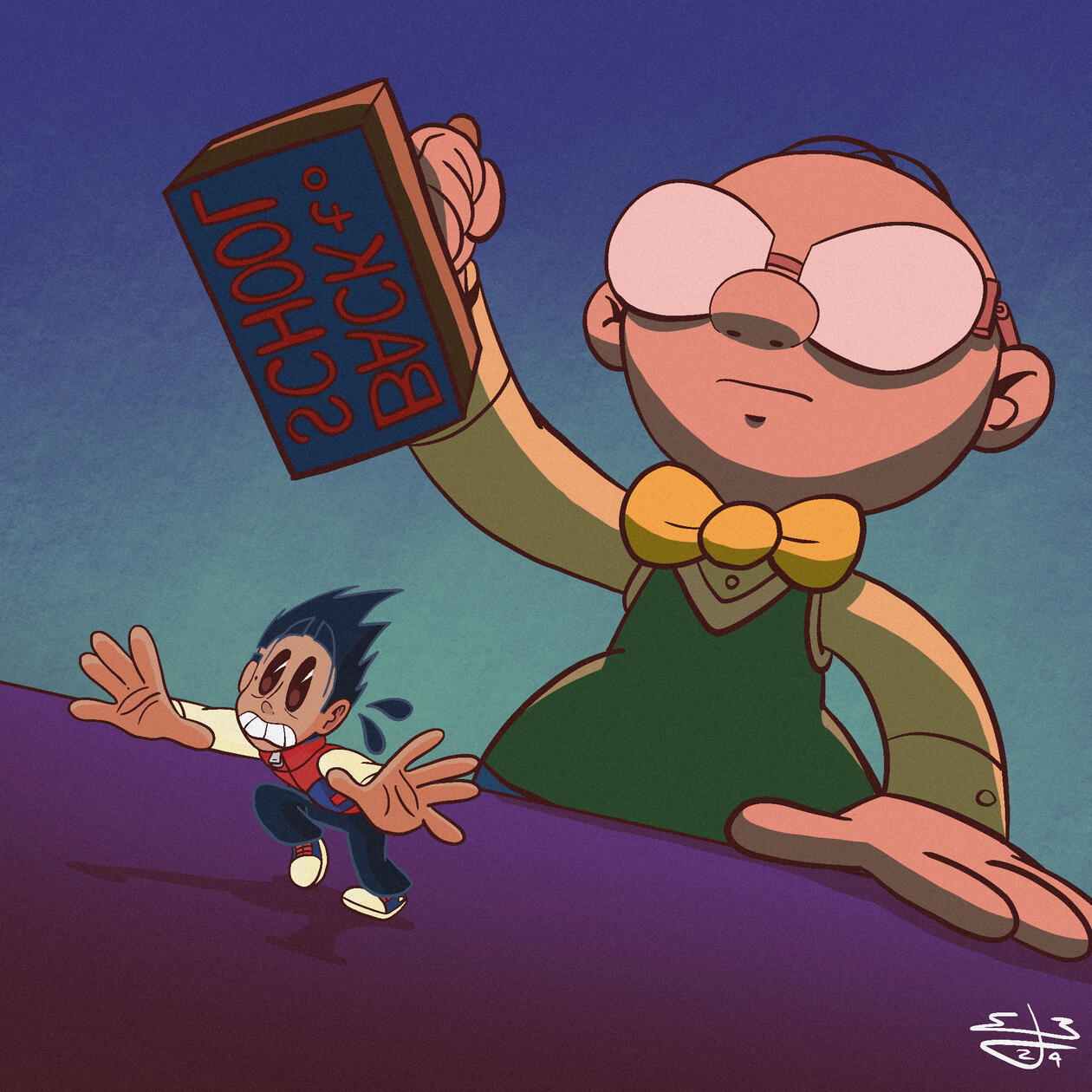 EOC Murphy’s greatest nemesis is back for some daily punishment in this Back to School-themed drawing!